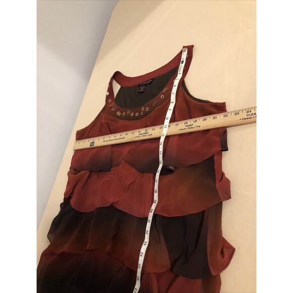 Signature By Robbie Bee Woman 18W Dress Scoop Neck Burgundy Boho Preppy Layered - Picture 8 of 8